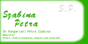 szabina petra business card